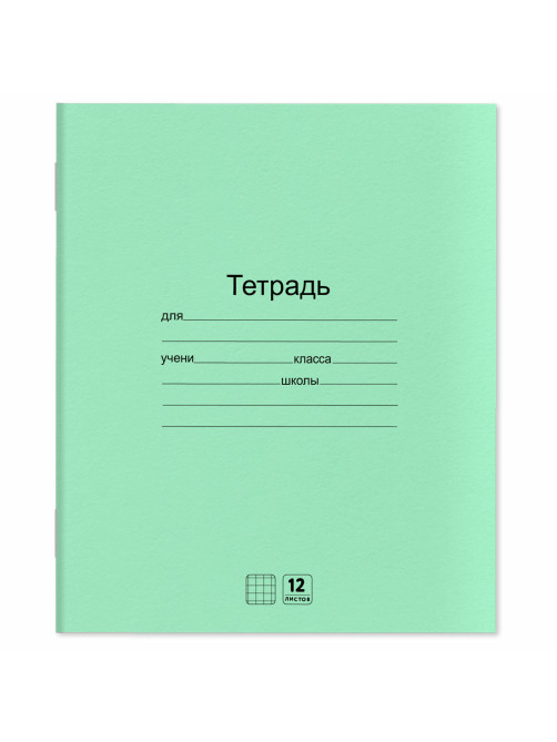 Тетради ДЭК 12 л. КОМПЛЕКТ 20 шт. с ЗЕЛЁНОЙ обложкой, ЮНЛАНДИЯ, клетка, 106741