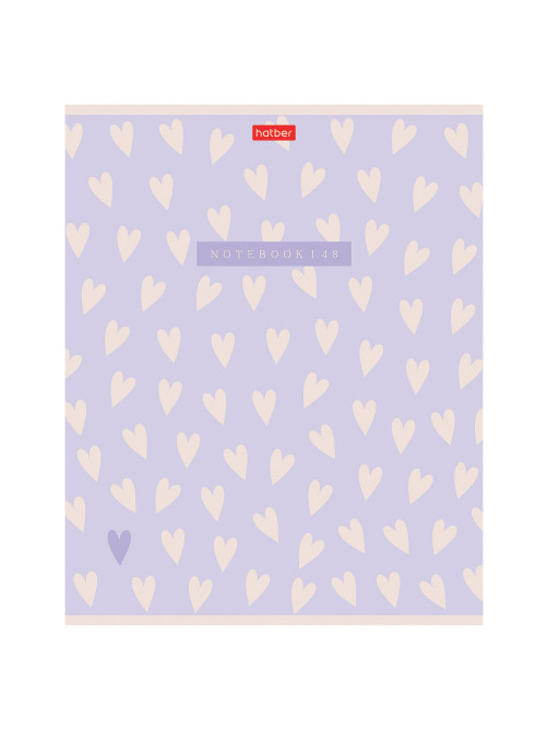 Тетрадь А5 48 л., HATBER, скоба, клетка, обложка картон, тиснение, LOVE IS... (микс в спайке), 093099, 48Т5тВ1