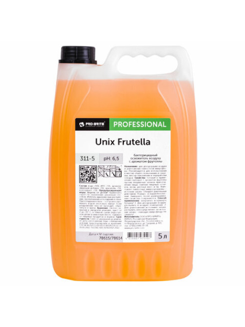 Ароматизатор освежитель воздуха, 5 л, PRO-BRITE UNIX Frutella, бактерицидный, жидкость, 311-5