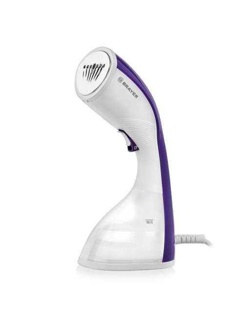 Отпариватель ручной BRAYER BR4120, 1400 Вт, 25 г/мин, резервуар 0,22 л, 1 режим, белый/фиолетовый