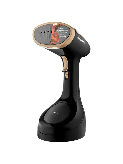 Отпариватель ручной BRAYER BR4125, 1700 Вт, пар 25 г/мин, резервуар 0,28 л, 1 режим, черный