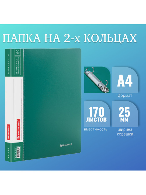 Папка на 2 кольцах BRAUBERG 