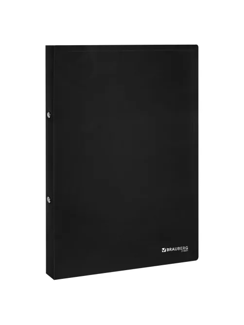Папка на 2 кольцах А4 BRAUBERG UNIVERSAL, 25 мм, черная, до 170 листов, 0,5 мм, 273031