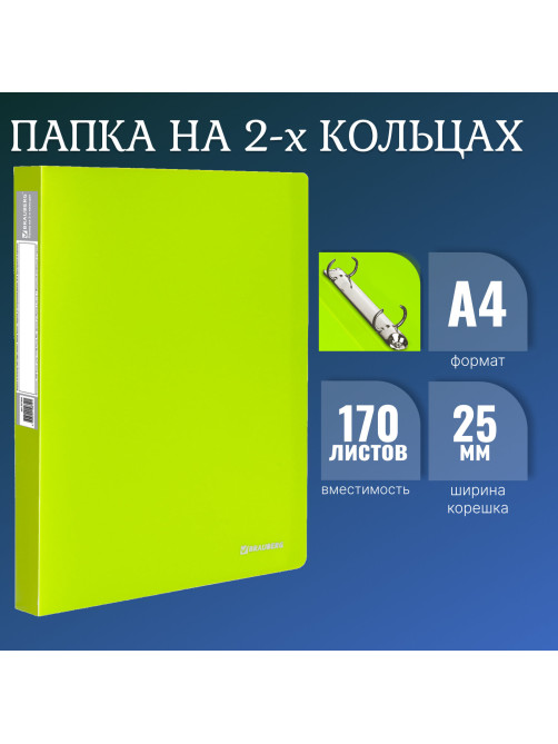 Папка на 2 кольцах BRAUBERG 