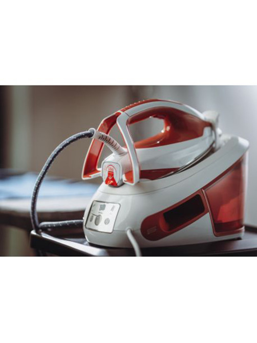 Парогенератор TEFAL SV8110E0, 2800 Вт, 6.3 Бар, постоянная подача пара 120 г/мин, паровой удар 420 г/мин, 1.8 л, белый/красный, 1830008618