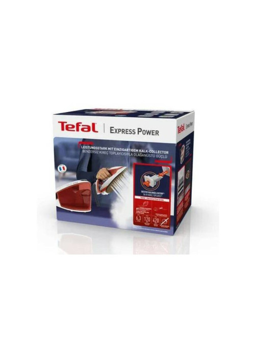 Парогенератор TEFAL SV8110E0, 2800 Вт, 6.3 Бар, постоянная подача пара 120 г/мин, паровой удар 420 г/мин, 1.8 л, белый/красный, 1830008618