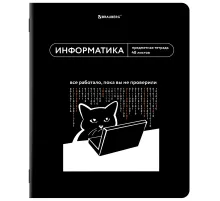 Тетрадь предметная МЕМЫ 48 л., TWIN-лак, ИНФОРМАТИКА, клетка, подсказки, BRAUBERG, 405102