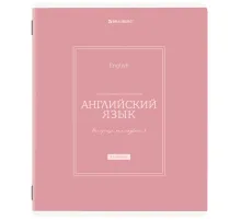 Тетрадь предметная CLASSIC 48 л., рельефный картон, матовая ламинация, АНГЛИЙСКИЙ, клетка, подсказки, BRAUBERG, 405137