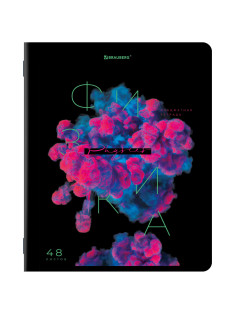 Тетрадь предметная PIGMENT 48 л., глянцевый УФ-лак, ФИЗИКА, клетка, подсказ, BRAUBERG, 404768