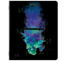 Тетрадь предметная PIGMENT 48 л., глянцевый УФ-лак, ИНФОРМАТИКА, клетка, подсказ, BRAUBERG, 404764