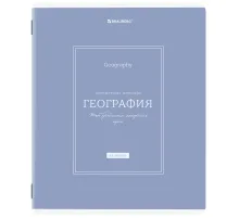 Тетрадь предметная CLASSIC 48 л., рельефный картон, матовая ламинация, ГЕОГРАФИЯ, клетка, подсказки, BRAUBERG, 405139