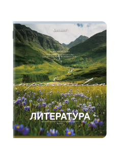 Тетрадь предметная КЛАССИКА ПРИРОДА 48 л., обложка картон, ЛИТЕРАТУРА, линия, подсказ, BRAUBERG, 405090