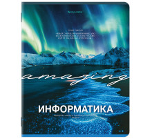 Тетрадь предметная КЛАССИКА ПРИРОДА 48 л., обложка картон, ИНФОРМАТИКА, клетка, подсказ, BRAUBERG, 405088