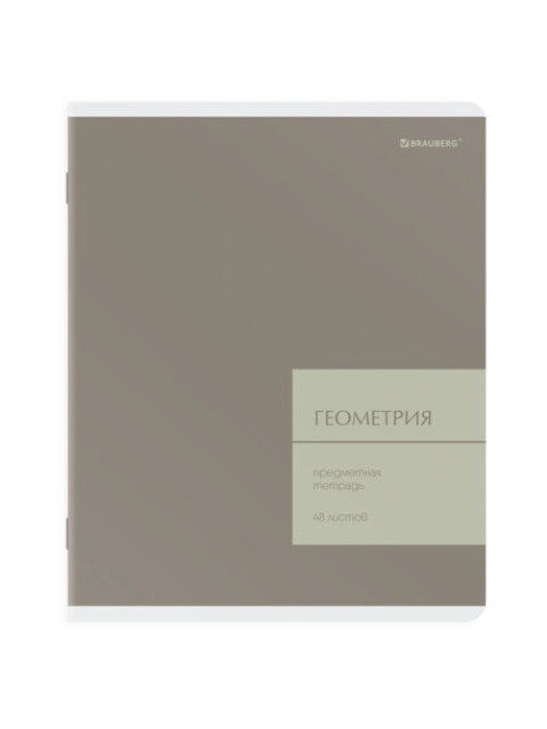 Тетрадь предметная MonoPastel 48 л., пластиковая обложка, ГЕОМЕТРИЯ, клетка, подсказ, BRAUBERG, 405506