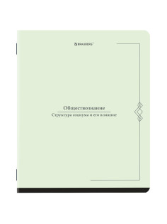 Тетрадь предметная VINTAGE 48 л., SoftTouch, ОБЩЕСТВОЗНАНИЕ, клетка, подсказ, BRAUBERG, 405149