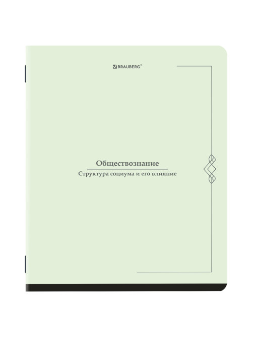 Тетрадь предметная VINTAGE 48 л., SoftTouch, ОБЩЕСТВОЗНАНИЕ, клетка, подсказ, BRAUBERG, 405149