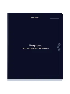 Тетрадь предметная VINTAGE 48 л., SoftTouch, ЛИТЕРАТУРА, линия, подсказ, BRAUBERG, 405156