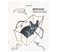 Тетрадь предметная КОТ-НЕПОСЕДА 48 л., пластиковая обложка, ИСТОРИЯ, клетка, подсказ, BRAUBERG, 405534