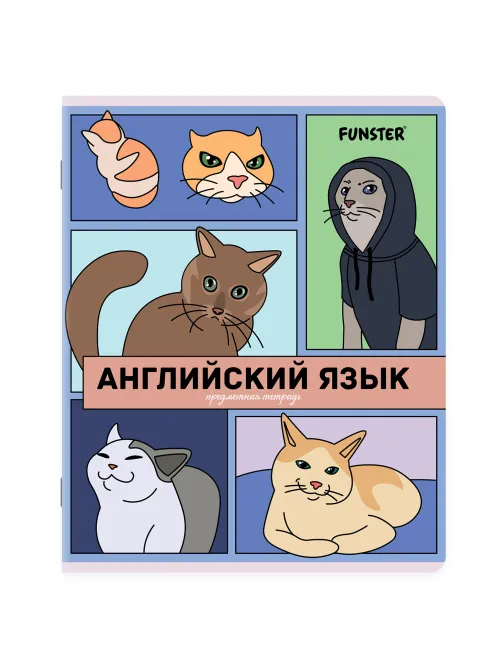 Тетради предметные, КОМПЛЕКТ 12 ПРЕДМЕТОВ, 48 л., TWIN-лак, FUNSTER (ФАНСТЕР), МЕМНЫЕ КОТЫ, 405604