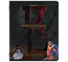 Тетрадь предметная ДАТЫ 48 л., TWIN-лак, ОБЩЕСТВОЗНАНИЕ, клетка, подсказ, BRAUBERG, 405123