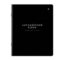Тетрадь предметная BLACK MODE 48 л., пластиковая обложка, АНГЛИЙСКИЙ ЯЗЫК, клетка, подсказ, BRAUBERG, 405516