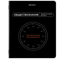 Тетрадь предметная МЕМЫ 48 л., TWIN-лак, ОБЩЕСТВОЗНАНИЕ, клетка, подсказки, BRAUBERG, 405097