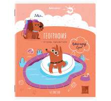 Тетрадь предметная DOG БОБИК 48 л., TWIN-лак, ГЕОГРАФИЯ, клетка, подсказ, BRAUBERG, 404786
