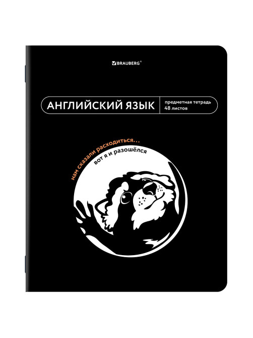 Тетрадь предметная МЕМЫ 48 л., TWIN-лак, АНГЛИЙСКИЙ ЯЗЫК, клетка, подсказки, BRAUBERG, 405098