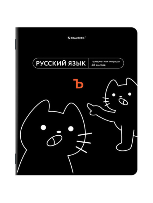 Тетрадь предметная МЕМЫ 48 л., TWIN-лак, РУССКИЙ ЯЗЫК, линия, подсказки, BRAUBERG, 405105