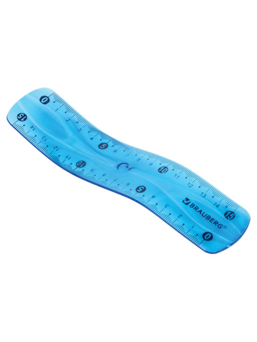 Линейка 15 см гибкая BRAUBERG 