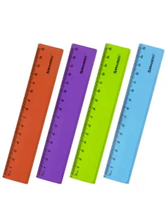 Линейка пластиковая 15 см BRAUBERG 