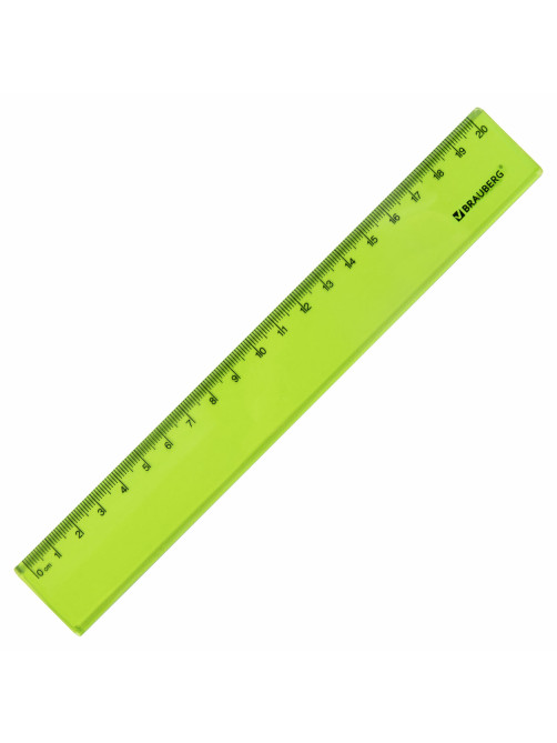 Линейка пластиковая 20 см BRAUBERG 