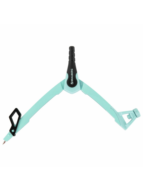 Готовальня BRAUBERG ULTRA, 4 предмета: циркуль 135 мм, запасной грифель, насадка, мятный цвет, 210824