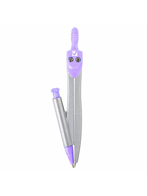 Готовальня BRAUBERG SCHOOL KIT, 9 предметов, циркуль 125 мм, чертежные принадлежности, лаванда, 210713