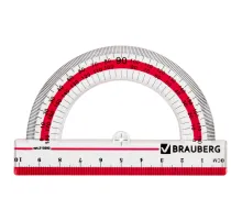 Транспортир 10 см, 180 градусов, пластиковый, BRAUBERG 
