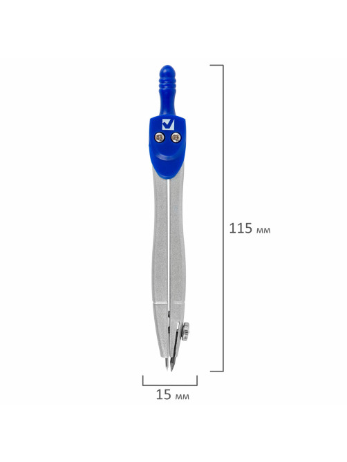 Готовальня BRAUBERG SCHOOL KIT, 8 предметов, циркуль 115 мм, чертежные принадлежности, металлический пенал со справочными материалами,210712