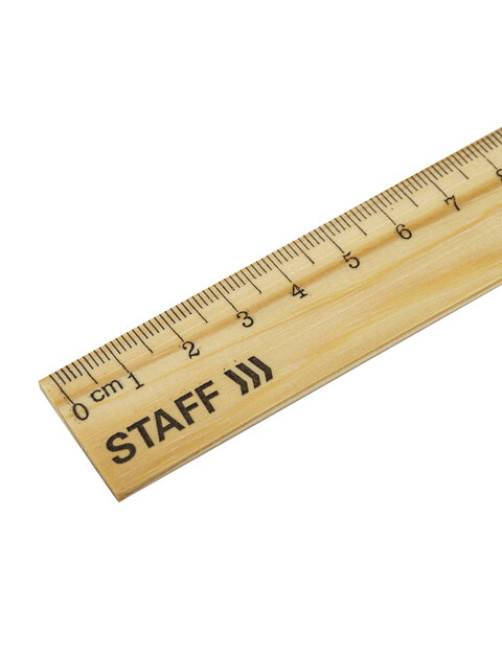 Линейка деревянная 20 см, STAFF, канадская сосна, 210798