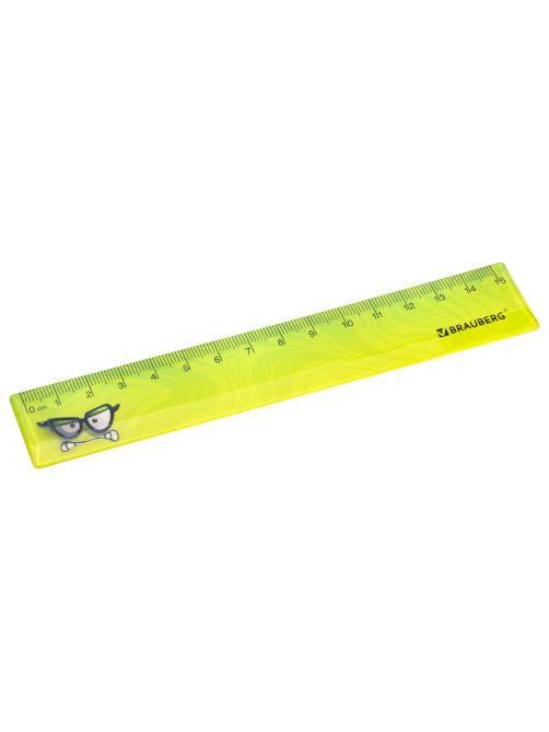 Линейка пластиковая 15 см BRAUBERG 