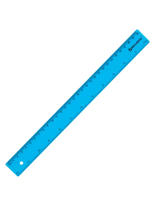 Линейка пластиковая 30 см, BRAUBERG, неоновая, ассорти, 210839