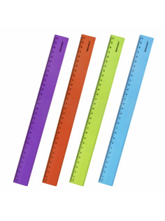 Линейка пластиковая 30 см BRAUBERG 