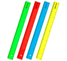 Линейка пластиковая 30 см, BRAUBERG, неоновая, ассорти, 210839