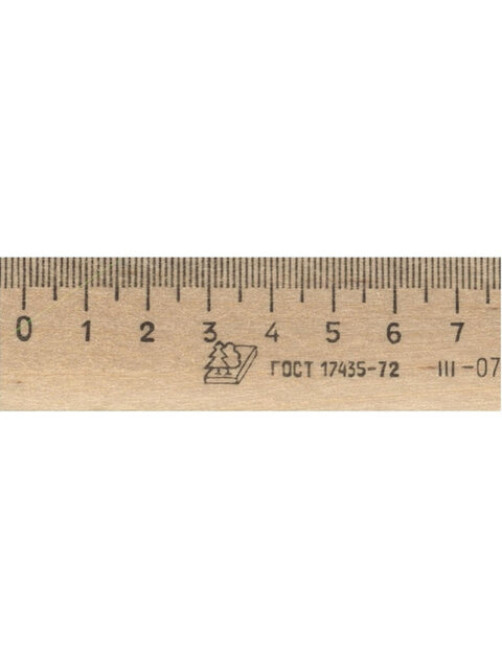 Линейка деревянная 30 см, ЛП-300, МОЖГА, С07, C07