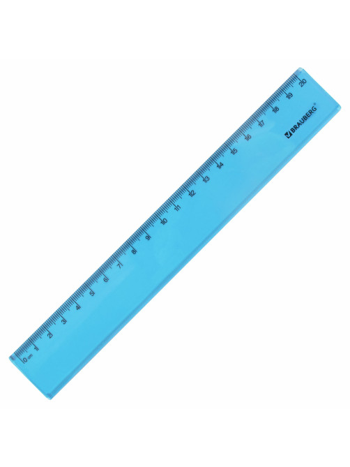 Линейка пластиковая 20 см BRAUBERG 