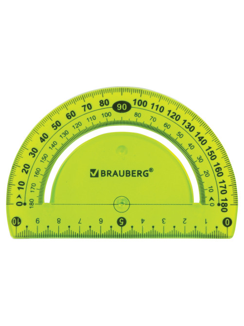 Транспортир 10 см гибкий BRAUBERG 