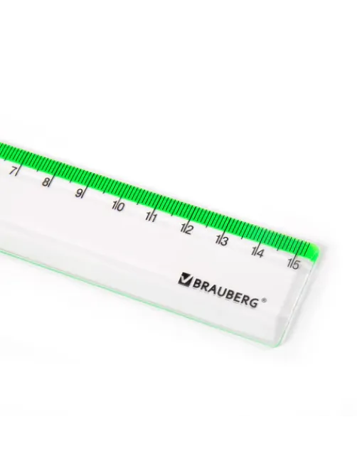 Линейка пластиковая 15 см BRAUBERG 
