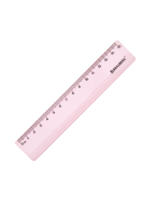 Линейка пластиковая 15 см BRAUBERG 