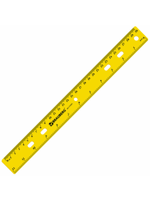 Линейка пластиковая 30 см, BRAUBERG 