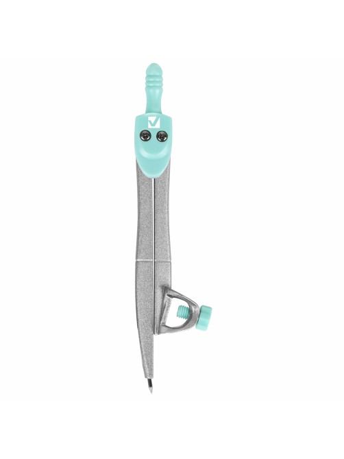 Готовальня BRAUBERG SCHOOL KIT, 11 предметов, циркуль 115 мм, циркуль 125 мм, чертежные принадлежности, мятный цвет, 210706