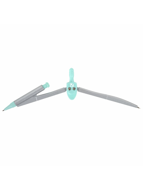 Готовальня BRAUBERG SCHOOL KIT, 9 предметов, циркуль 125 мм, чертежные принадлежности, мятный цвет, 210716