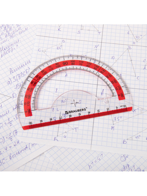Транспортир 10 см BRAUBERG 